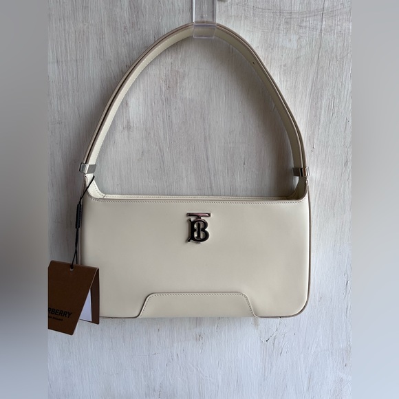 🔴SOLD🔴 BURBERRY Medium TB Monogram Leather Shoulder Bag- Warm Vanilla - Picture 5 of 15